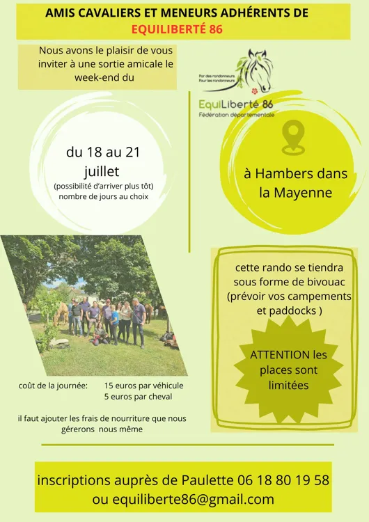 Sortie réservée aux adhérents Equiliberté86